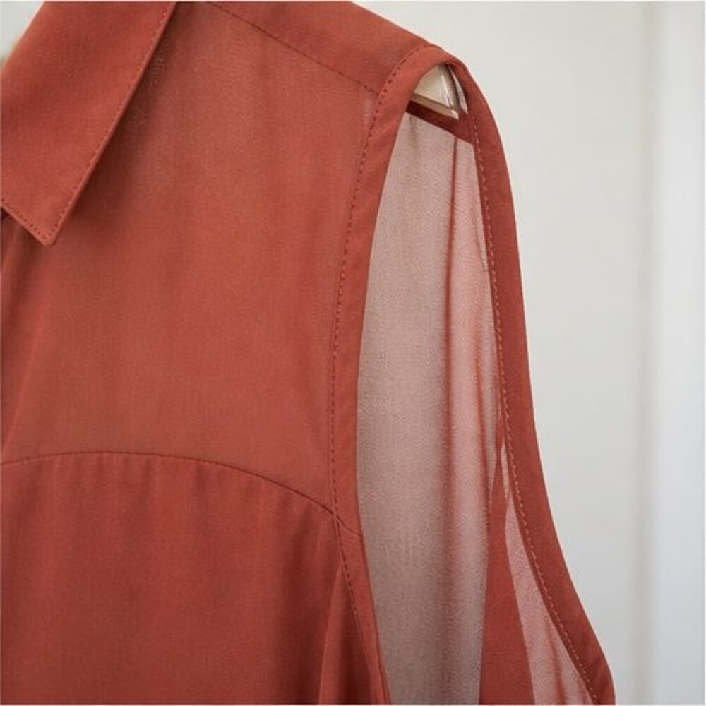 Rust Ruffle Blouse - Picture 5 of 6